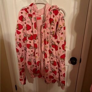Hot Topic Strawberry Shortcake zip up hooded sweatshirt XXL